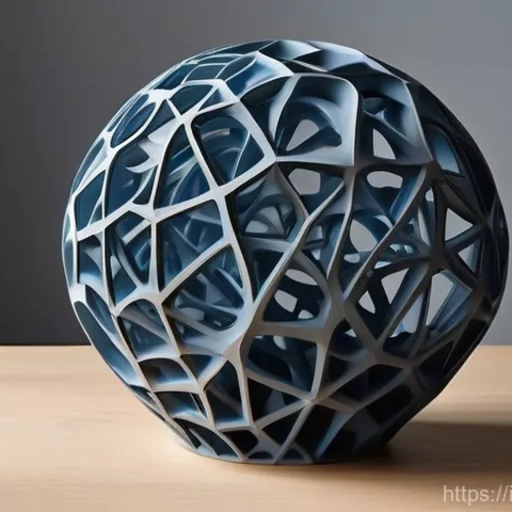 미술세라믹 실무 트렌드 - **Prompt:** A sleek and futuristic 3D-printed ceramic sculpture, showcasing impossibly intricate, gr...