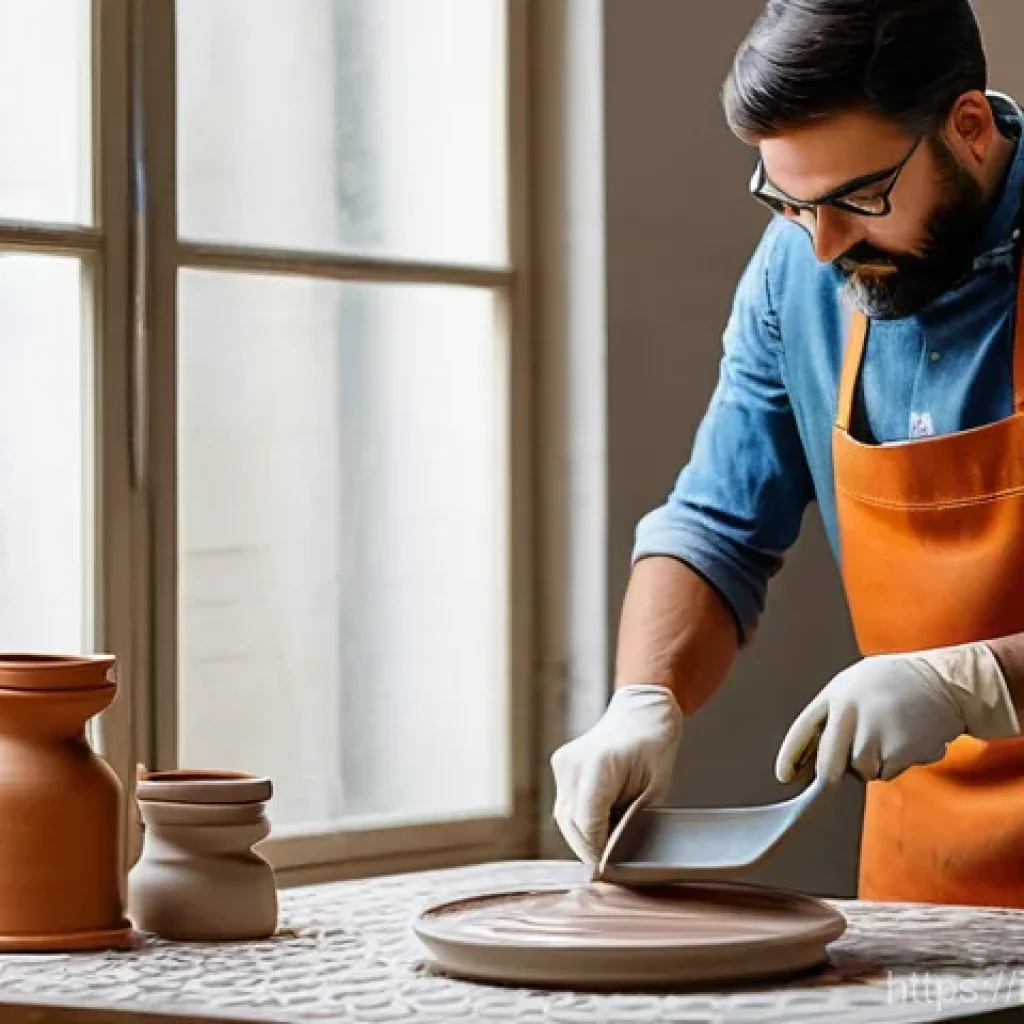 세라믹 업계 인턴 경험 - **Prompt:** A skilled Italian ceramic artisan, dressed in clean, practical workwear (e.g., a denim a...