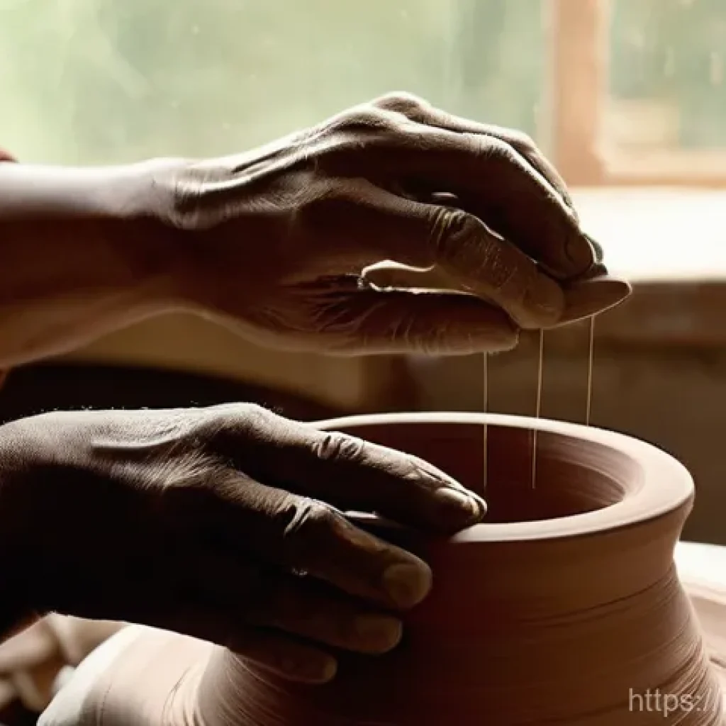 세라믹 실기 평가 기준 - **Prompt 1: The Artisan's Touch on Living Clay**
    "A close-up, dynamic shot of an experienced cer...